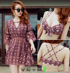 Bikini泳裝╭☆&deg;安可小舖＊甜美鄉村田園風泳衣鋼圈比基尼泳裝四件式溫泉度假泳裝，特價中 歷史價格詳細信息