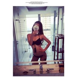 (葵妮小舖)0032韓國女游泳衣分體平角高腰遮肚聚攏小胸大荷葉邊一字肩比基尼泳裝 歷史價格詳細信息