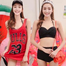 (葵妮小舖)0032韓國女游泳衣分體平角高腰遮肚聚攏小胸大荷葉邊一字肩比基尼泳裝 歷史價格詳細信息