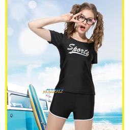 YF泳裝 短袖.有袖.二件式泳衣 中性運動風 雙層防尷尬泳褲【免運送&rarr;泳帽胸墊】61007 S.M 歷史價格詳細信息