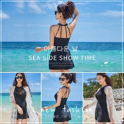 洋裝式泳衣女夏2023新款風黑色顯瘦保守大尺碼胖mm遮連身款 歷史價格詳細信息