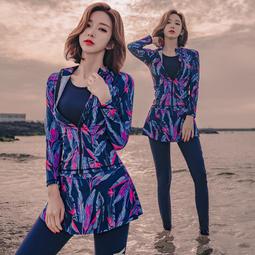 特價長袖游泳衣女2020新款仙女範保守遮肚顯瘦韓國版ins風比基尼 歷史價格詳細信息