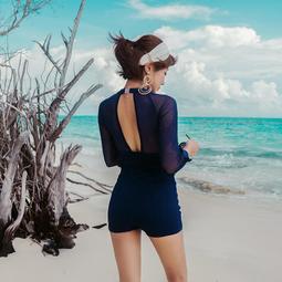 比基尼妮，泳衣水蕾風袖亮絲連身泳衣裙泳裝(M-3L) 歷史價格詳細信息