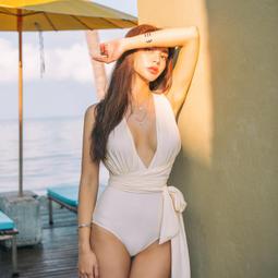 韓國性感白色泳衣溫泉泳裝比基尼沙灘海島度假露背連身泳衣紗裙罩衫 m-xl 歷史價格詳細信息