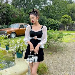 連體泳衣女士保守裙式遮肚顯瘦仙氣2023新款時尚泡溫泉遊泳裝 歷史價格詳細信息