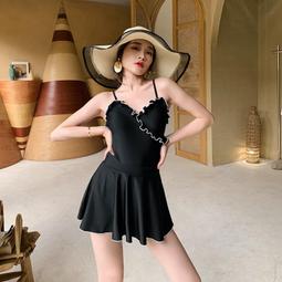 泳衣女連體三角裙式大碼仙女風比基尼性感集中顯瘦遮肚溫泉泳裝 歷史價格詳細信息