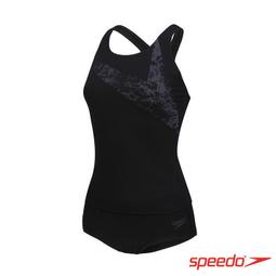 SPEEDO 女 運動兩截式平口泳裝 黑/橘紅 歷史價格詳細信息