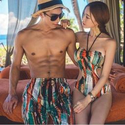 比基尼妮.男小薇情侶泳衣外套五分褲二件式泳裝(男生M-2L) 歷史價格詳細信息