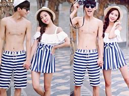 比基尼妮.男小薇情侶泳衣外套五分褲二件式泳裝(男生M-2L) 歷史價格詳細信息