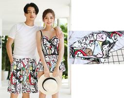 情侶泳裝☆&deg;安可小舖＊星國長袖防曬情侶泳衣衝浪浮潛瑜珈慢跑四件式溫泉游泳衣比基尼泳裝，女生1300元 歷史價格詳細信息