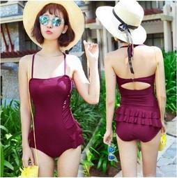 連身泳裝╭☆°來福彩虹＊韓版名媛性感連身泳衣二件式有加大碼鋼圈比基尼溫泉泳裝正品，售價1080元 歷史價格詳細信息