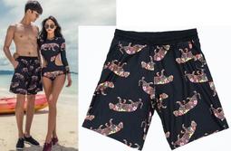 情侶泳裝☆°安可來福＊A195泳衣黑白拉鍊四件式情侶泳衣溫泉比基尼泳裝/男泳褲沙灘褲，女生1200元 歷史價格詳細信息