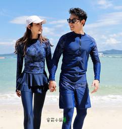 情侶泳裝☆&deg;安可小舖＊星國長袖防曬情侶泳衣衝浪浮潛瑜珈慢跑四件式溫泉游泳衣比基尼泳裝，女生1300元 歷史價格詳細信息