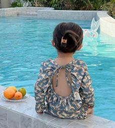 兒童連體泳衣ins夏季韓國男寶寶海邊沙灘速幹遊泳衣可愛防曬泳裝 歷史價格詳細信息