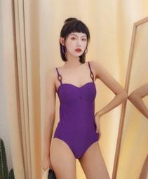 紫色泳衣女款性感兩件式掛頸比基尼小胸綁帶性感泡溫泉泳裝2023新款 歷史價格詳細信息