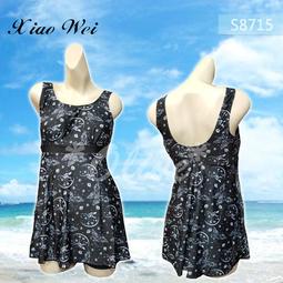 ☆小薇的店☆SUPAY舒沛品牌【黑底波紋幾何圖】時尚大女連身裙泳裝特價790元NO.S8710(L-2EL) 歷史價格詳細信息