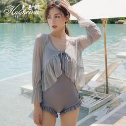 泳衣2021新款時尚連體游泳衣遮肚顯瘦韓國ins泡溫泉服泳裝 歷史價格詳細信息