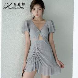 泳衣2021新款連體仙女範韓國ins保守泳裝遮肚顯瘦泡溫泉游泳衣女 歷史價格詳細信息