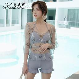 白色泳衣2021新款溫泉網紅體學生顯瘦聚攏仙女範游泳衣女 歷史價格詳細信息