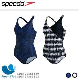 【SPEEDO】女 運動連身短袖及膝泳裝 黑藍 SD812955A314 原價3280元 歷史價格詳細信息