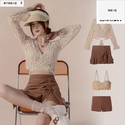 女泳裝衝浪裝-時尚灰長袖連身泳衣 歐美時尚日系韓風女泳衣潛水裝連身款小胸顯瘦有胸墊外貿原單防曬傷沙灘排球游泳戲水戶外活動 歷史價格詳細信息