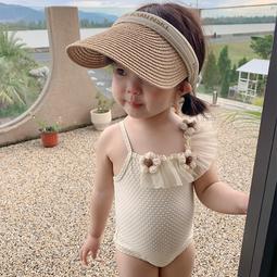 女童遊泳衣連身2023新款韓版甜美吊帶裙式兒童時尚洋派粉色泳裝 歷史價格詳細信息