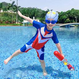兒童泳衣男孩2023夏季新款奧特曼兩件式遊泳衣套裝小中小童速乾泳裝 歷史價格詳細信息