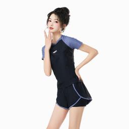 【好康】兩件式泳衣男款平角大尺碼男士泳衣套裝成人短袖上衣五分褲遊泳潛水服 歷史價格詳細信息