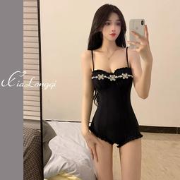 泳衣女高級感2023新款連身性感露背保守裙式小胸聚攏泡溫泉遊泳裝 歷史價格詳細信息