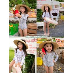 碎花連身長袖泳衣親子母女款保守防曬女孩兒童泡溫泉泳裝2023新款 歷史價格詳細信息