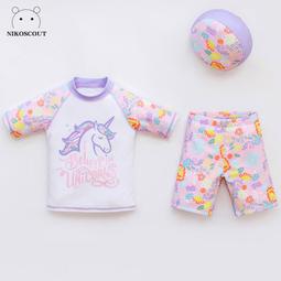 女童泳衣夏季2023新款兒童兩件式遊泳衣印花度假風海邊大童夏裝泳裝 歷史價格詳細信息