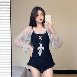 2022年新款連體泳衣 女泡溫泉保守韓國ins遮肚顯瘦小胸裙式游泳裝 歷史價格詳細信息