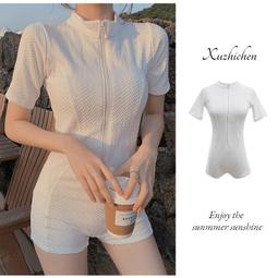 2022新款連體泡溫泉游泳衣 女保守遮肚顯瘦爆款網紅ins純欲風泳裝 歷史價格詳細信息