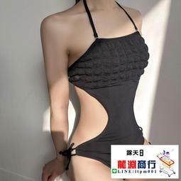 龍淵商行「泳衣泳褲」女鏤空糖果色比基尼小胸黑白黃桔綠帶胸墊無袖休閒連身游泳衣 歷史價格詳細信息