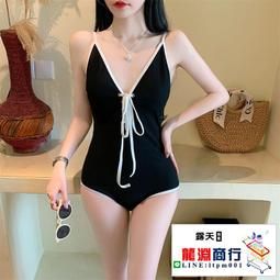 龍淵商行「泳衣泳褲」深V露背泳衣小胸微胖顯瘦連身性感女生黑色無袖性感大胸溫泉 歷史價格詳細信息