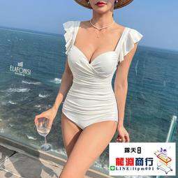 龍淵商行「泳衣泳褲」比基尼荷葉邊簡約黑白那個綠色小胸微胖性感連身大胸無袖純色 歷史價格詳細信息