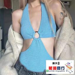 龍淵商行「泳衣泳褲」女游泳衣溫泉泳裝小胸荷葉邊抹胸帶鋼圈胸墊無袖休閒連身泳衣 歷史價格詳細信息