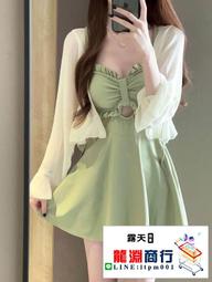 龍淵商行「泳衣泳褲」保守短袖平角比基尼小胸防曬泳裝游泳衣女士學生運動長袖分體裙式 歷史價格詳細信息