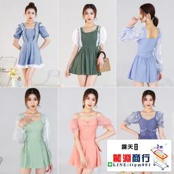 龍淵商行「泳衣泳褲」裙式比基尼女泳裝小胸微胖性感裙式短袖無鋼圈帶胸墊大胸休閒泳衣 歷史價格詳細信息