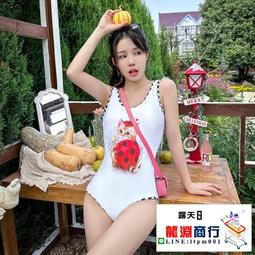 龍淵商行「泳衣泳褲」白色深V領簡約露背比基尼小胸無鋼圈帶胸墊無袖休閒純色泳衣 歷史價格詳細信息