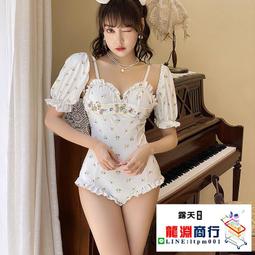 龍淵商行「泳衣泳褲」清新連身鏤空比基尼溫泉泳裝小胸女帶胸墊無袖休閒泳衣帶鋼圈 歷史價格詳細信息