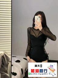龍淵商行「泳衣泳褲」黑色帶鋼圈2件套保守比基尼溫泉連身裙式帶胸墊無袖休閒泳衣 歷史價格詳細信息