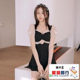 龍淵商行「泳衣泳褲」女黑色拉鏈連身比基尼溫泉泳裝小胸網紅帶胸墊休閒長袖泳衣 歷史價格詳細信息
