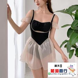 龍淵商行「泳衣泳褲」黑色比基尼溫泉泳裝網紅性感裙式帶胸墊無袖休閒泳衣鏤空韓版 價格比較,價格查詢,歷史價格詳細信息