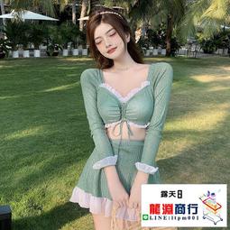 龍淵商行「泳衣泳褲」綠色復古碎花比基尼小胸簡約溫泉泳裝帶胸墊無袖休閒連身泳衣 歷史價格詳細信息