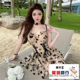 龍淵商行「泳衣泳褲」蕾絲杏色比基尼游泳衣連身顯瘦裙式短袖無鋼圈帶胸墊休閒泳衣 歷史價格詳細信息