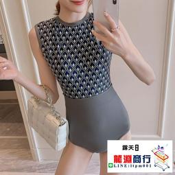 龍淵商行「泳衣泳褲」大碼加大比基尼女微胖顯瘦連身裙式短袖無鋼圈帶胸墊格子休閒泳衣 歷史價格詳細信息