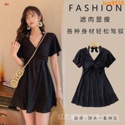 泳衣女 大尺碼泳裝女 連身泳衣 遮肚顯瘦網紅款保守平口小胸學生韓國ins風溫泉游泳裝-微微服饰 歷史價格詳細信息