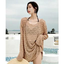 長袖泳衣女 分體裙式 保守顯瘦遮肚 夏防曬少女運動風 拼色泡溫泉游泳衣 設計感訓練泳裝女 韓版時尚ins JE02 歷史價格詳細信息