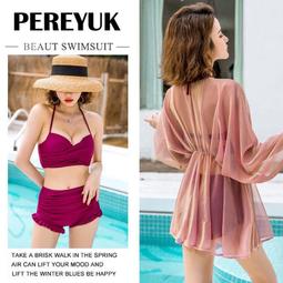 新款性感女士三角分體比基尼網紗三件套酥麻印花女士泳衣泳裝 歷史價格詳細信息